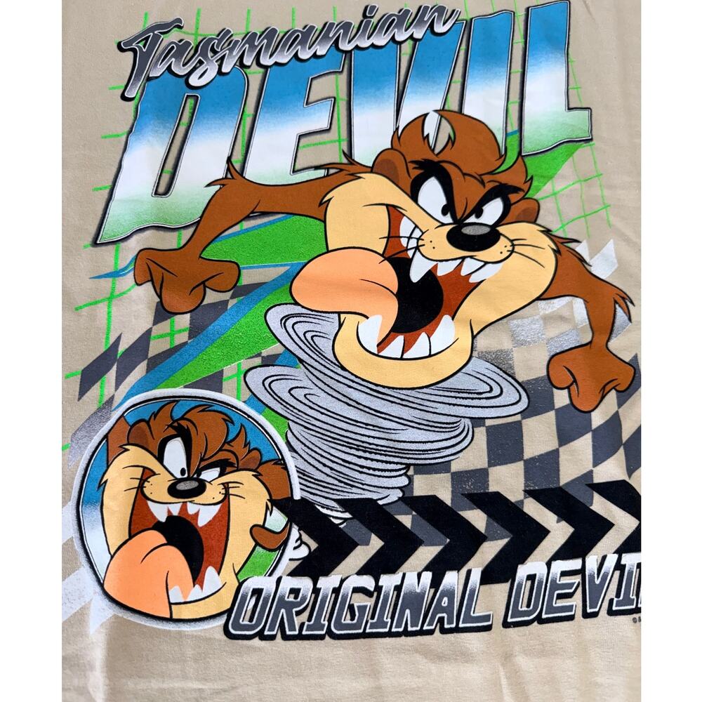 Looney Tunes Tasmanian Devil Taz Graphic Tee Large Y2K Cartoon